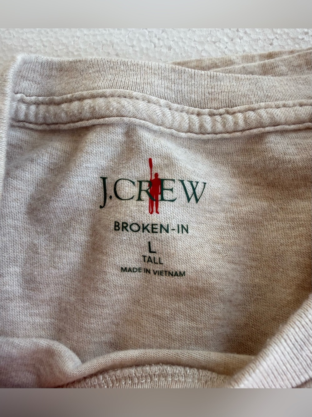 J.Crew Broken-In Heather Oatmeal pocket tee large tall